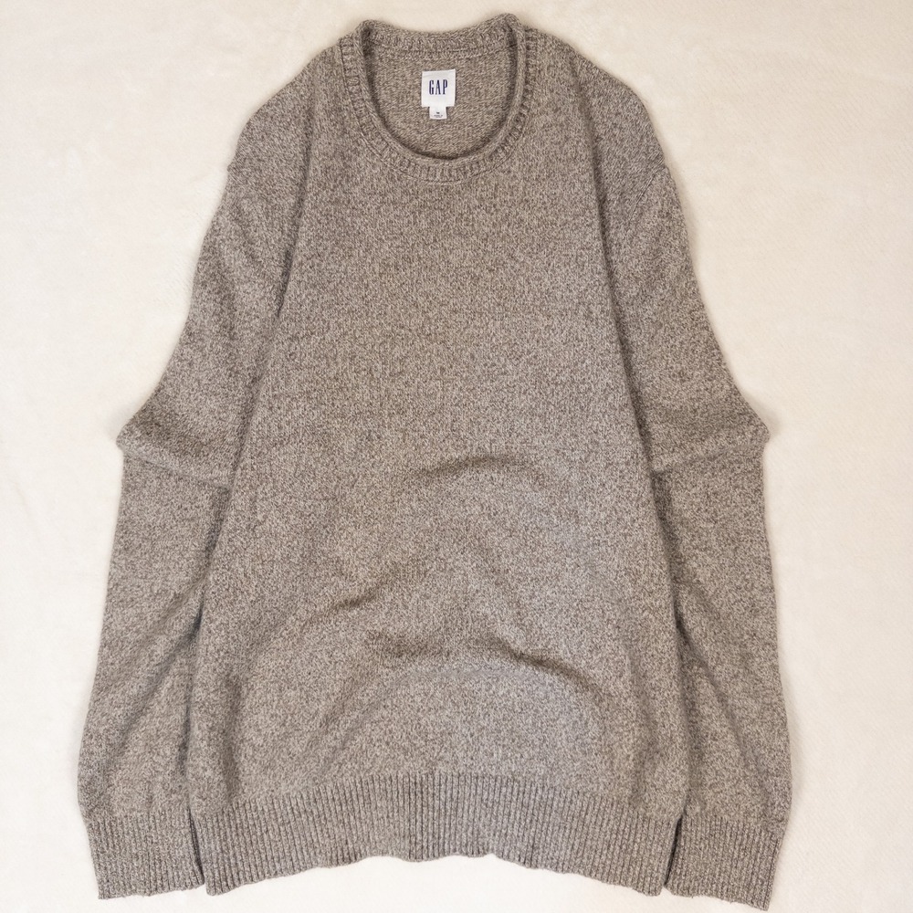 GAP merino wool blend crewneck sweater men's medium oatmeal preppy minimal